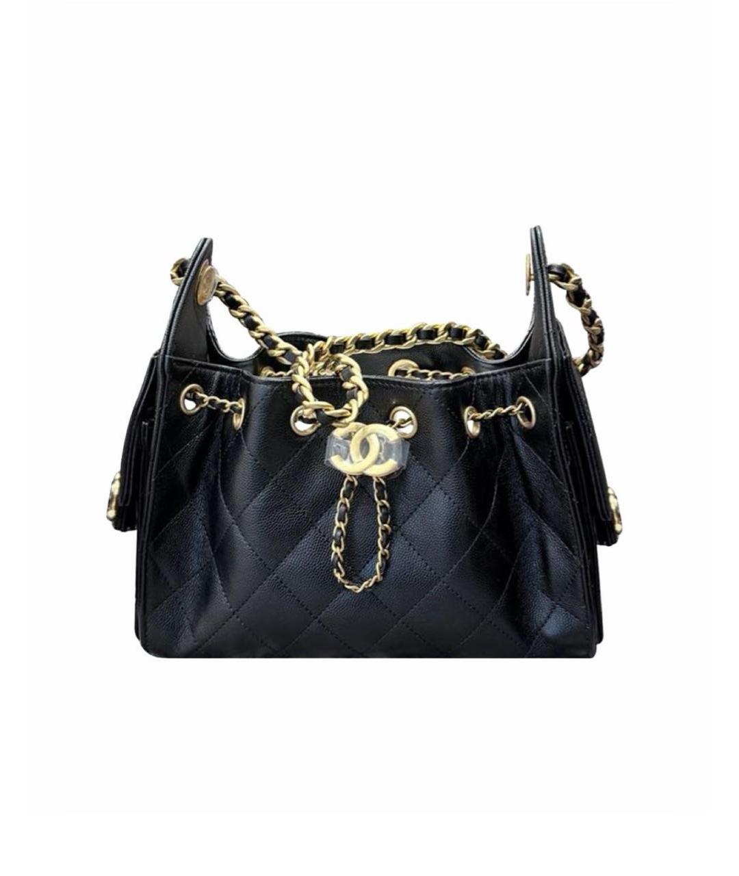 CHANEL Черная кожаная сумка тоут, фото 6