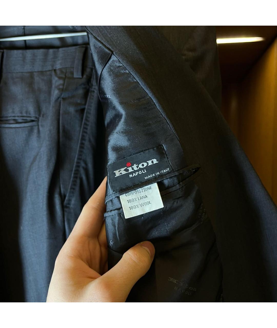 KITON Черный классический костюм, фото 8