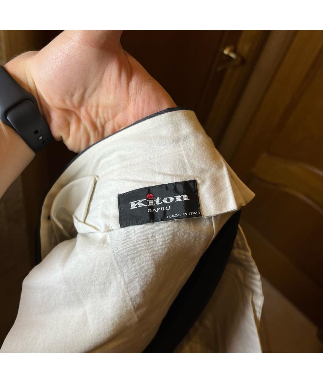 KITON Черный классический костюм, фото 7