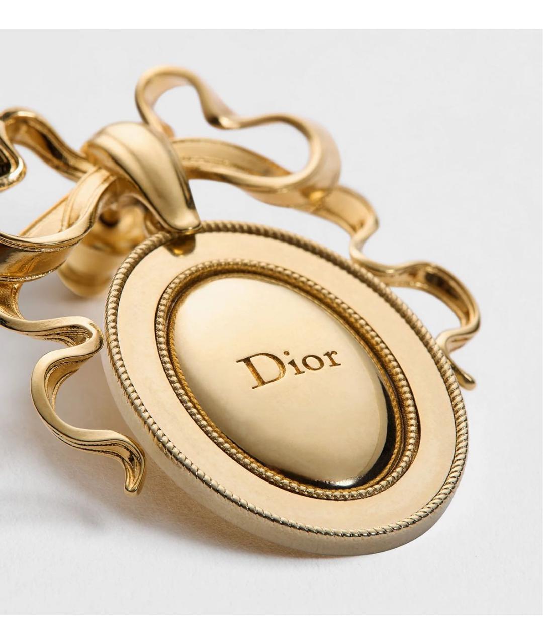 CHRISTIAN DIOR Золотые металлические серьги, фото 5