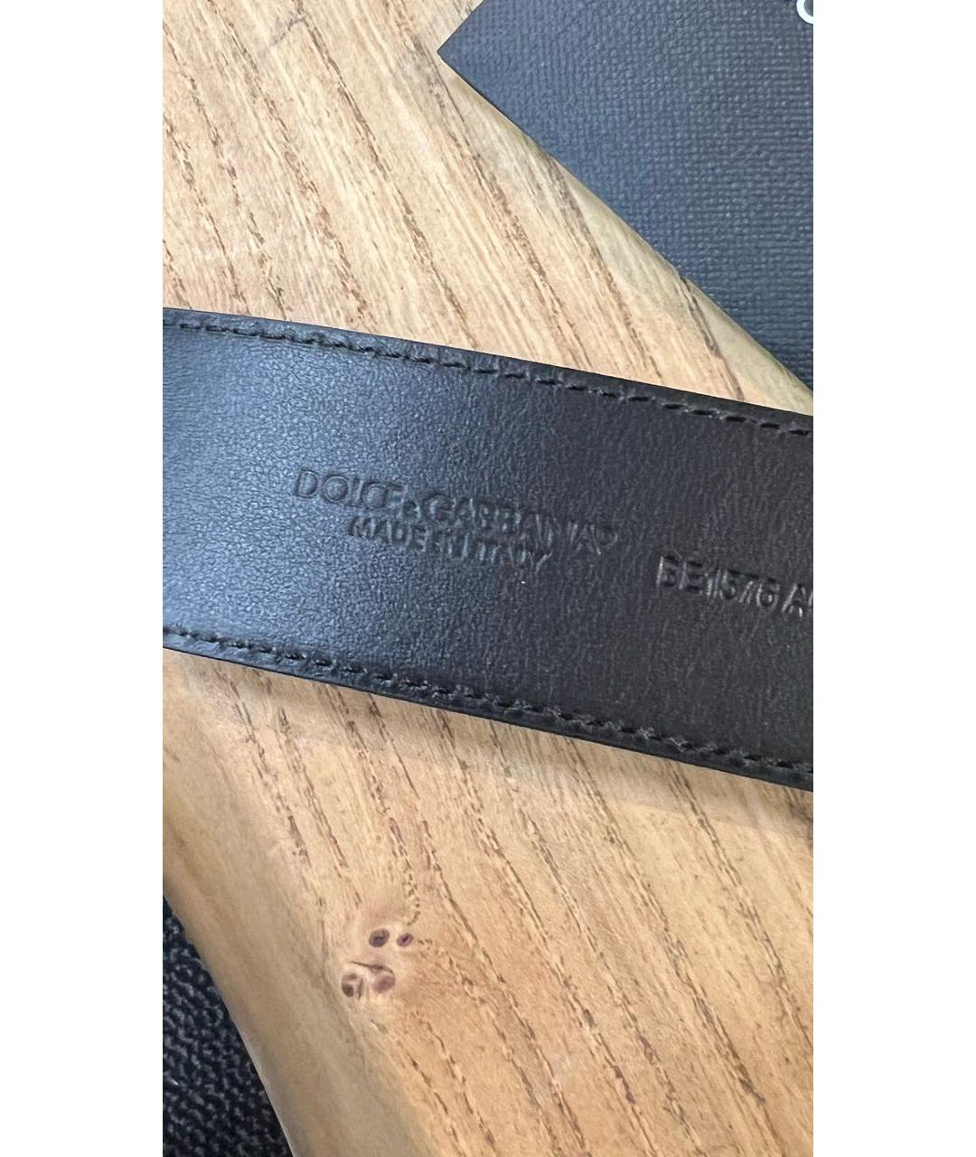 DOLCE&GABBANA Черный кожаный ремень, фото 8