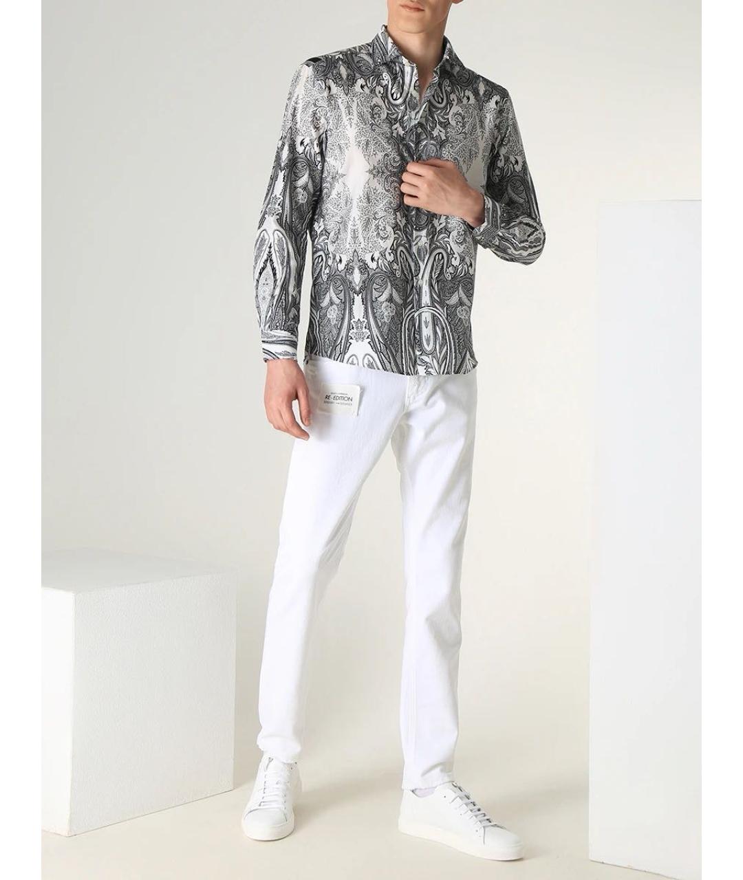 ETRO Белая хлопковая кэжуал рубашка, фото 3
