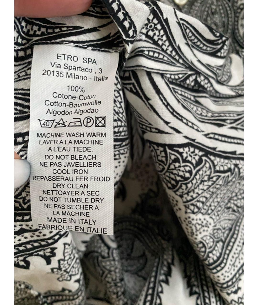 ETRO Белая хлопковая кэжуал рубашка, фото 8