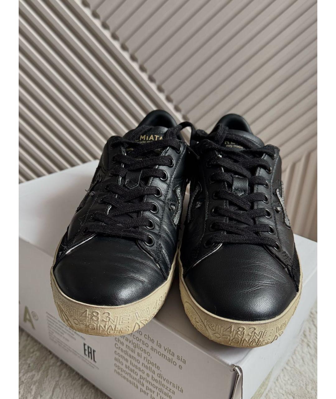 PREMIATA Черные кожаные кеды, фото 2