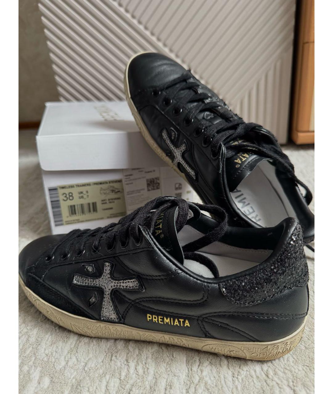 PREMIATA Черные кожаные кеды, фото 3