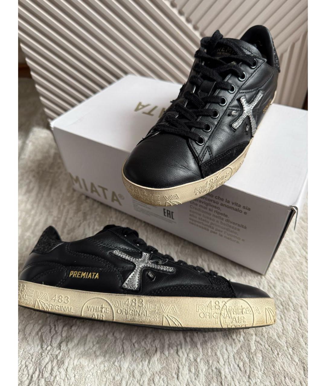 PREMIATA Черные кожаные кеды, фото 8