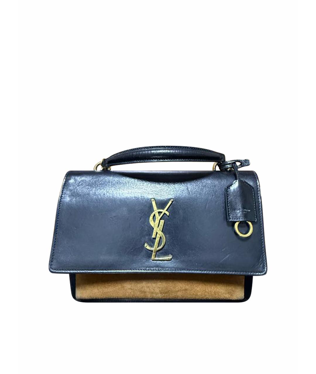 SAINT LAURENT Черная кожаная сумка через плечо, фото 1