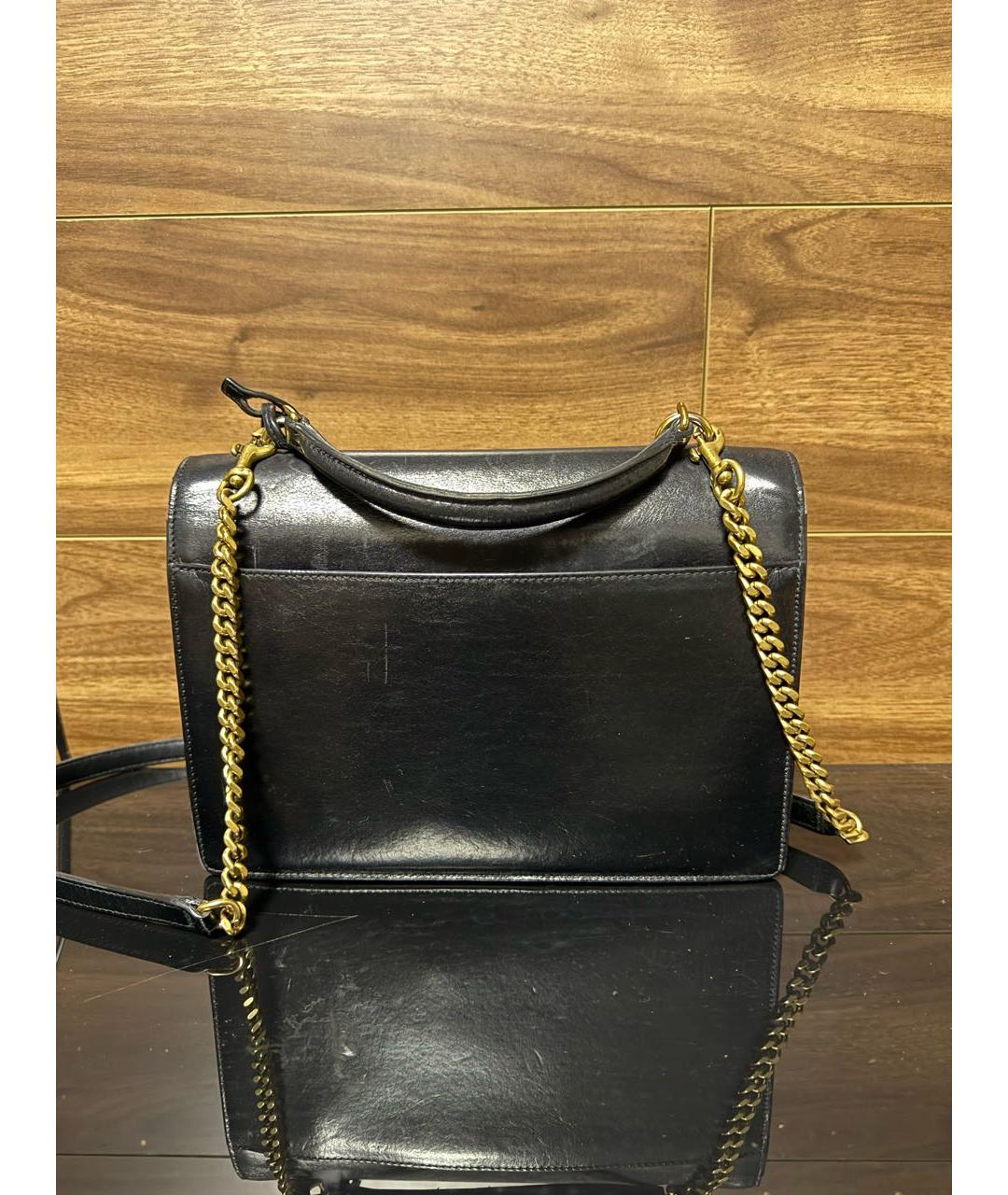 SAINT LAURENT Черная кожаная сумка через плечо, фото 4