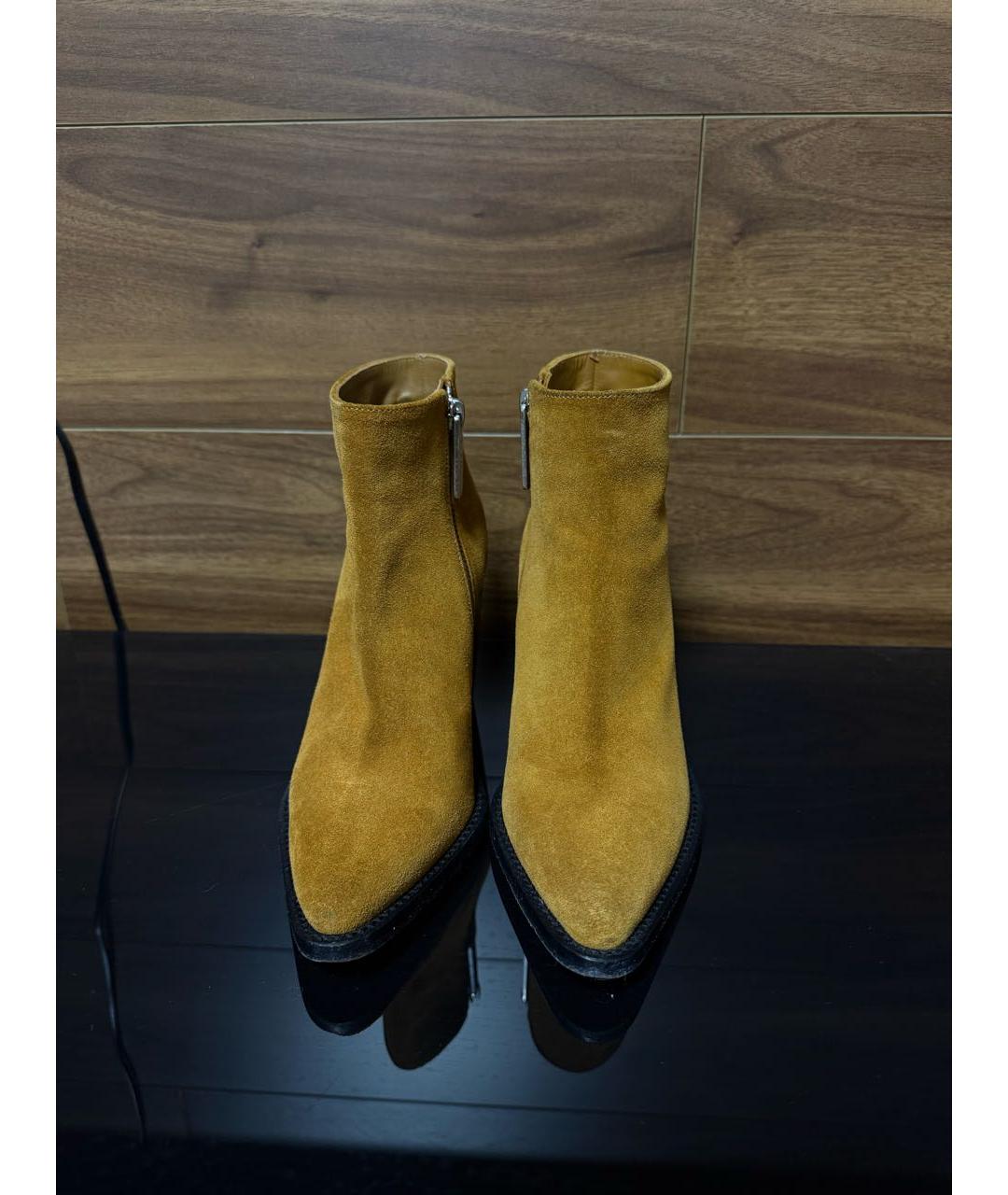 CHLOE Горчичные замшевые ботильоны, фото 2