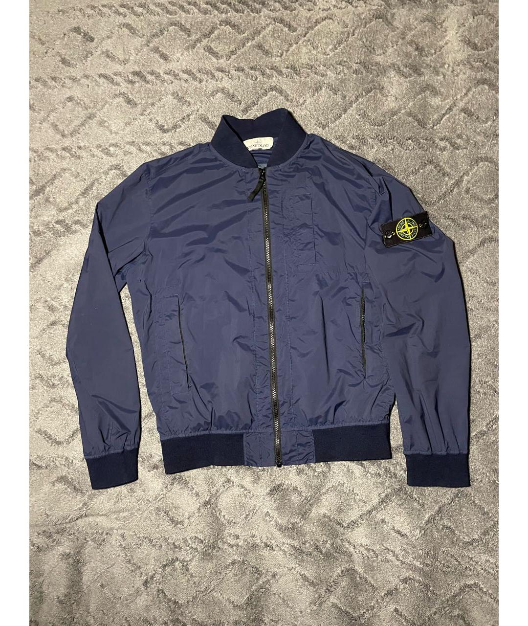 STONE ISLAND Темно-синяя синтетическая куртка, фото 5