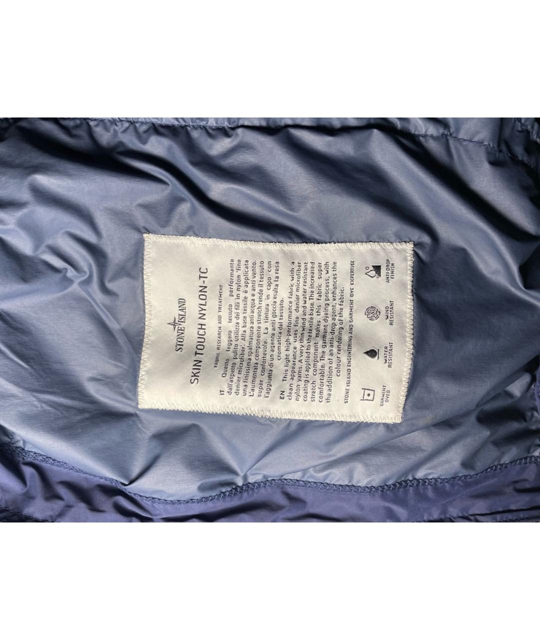 STONE ISLAND Темно-синяя синтетическая куртка, фото 4