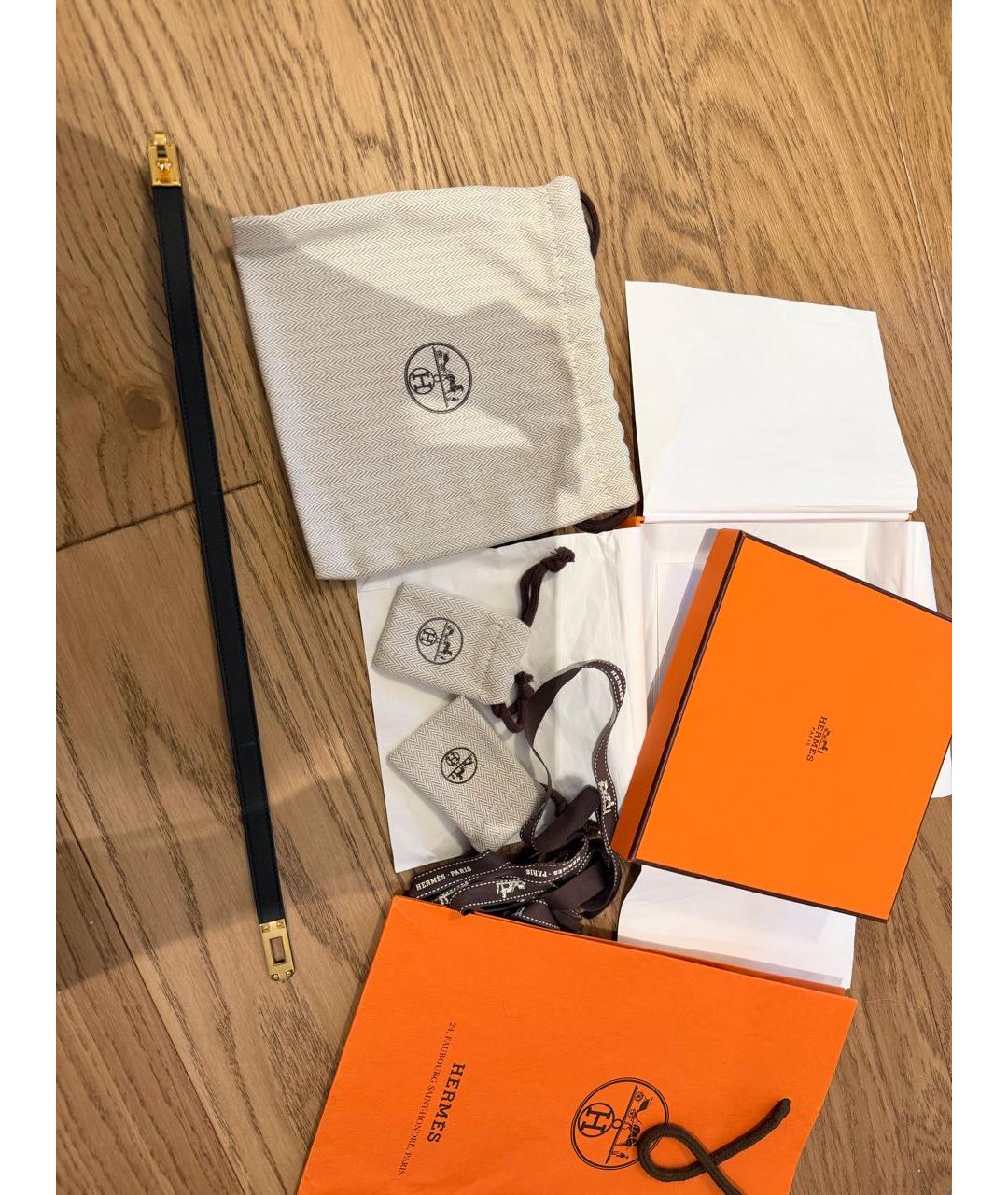 HERMES Черный металлический чокер, фото 5