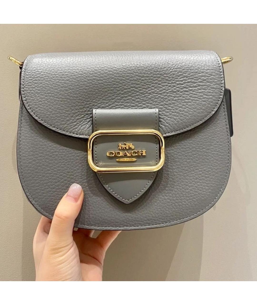 COACH Серая кожаная сумка через плечо, фото 2