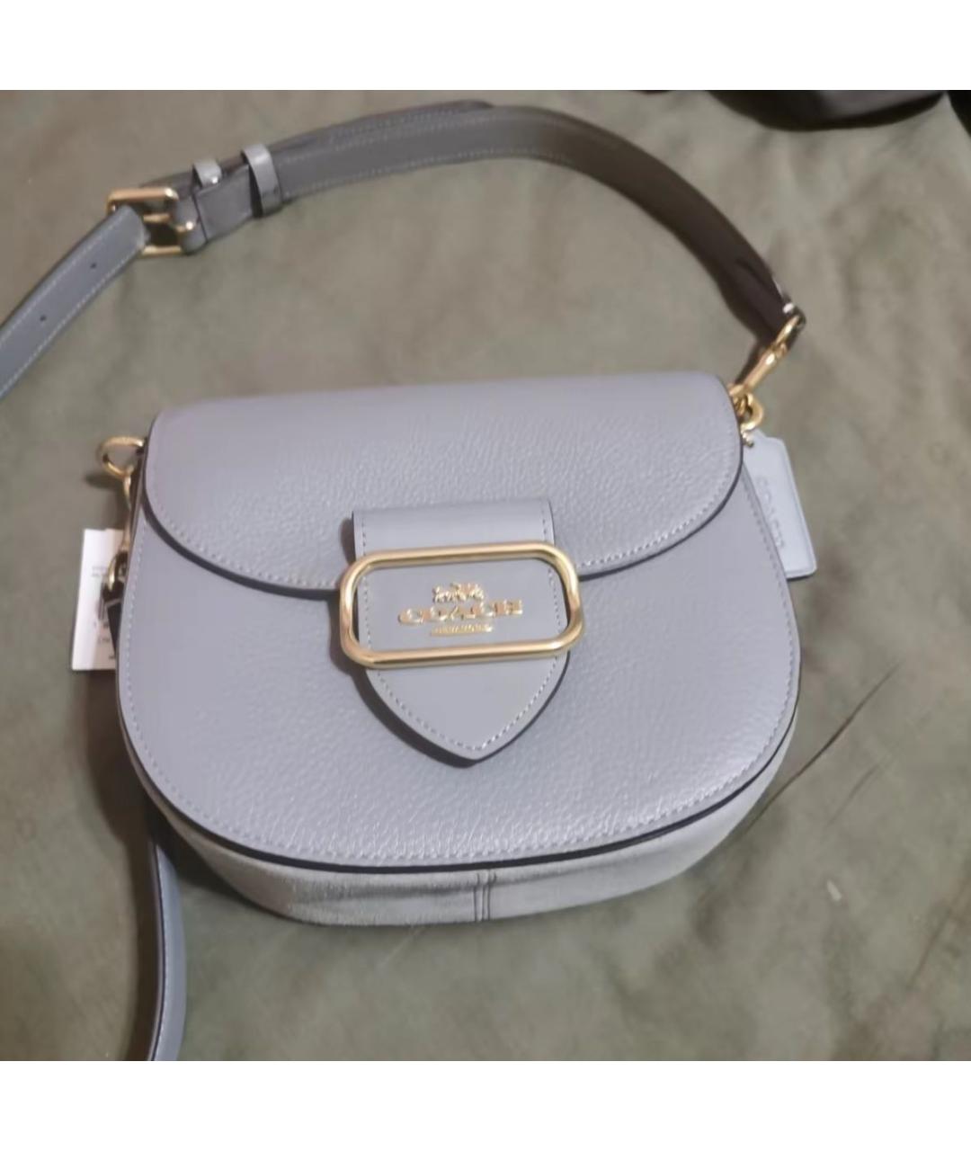 COACH Серая кожаная сумка через плечо, фото 4