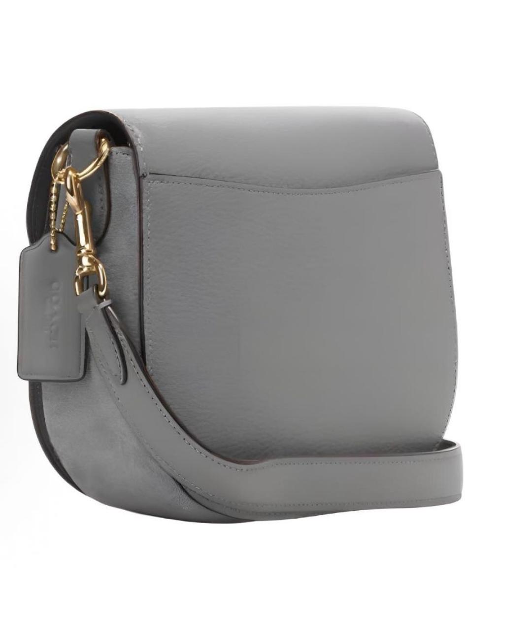 COACH Серая кожаная сумка через плечо, фото 6