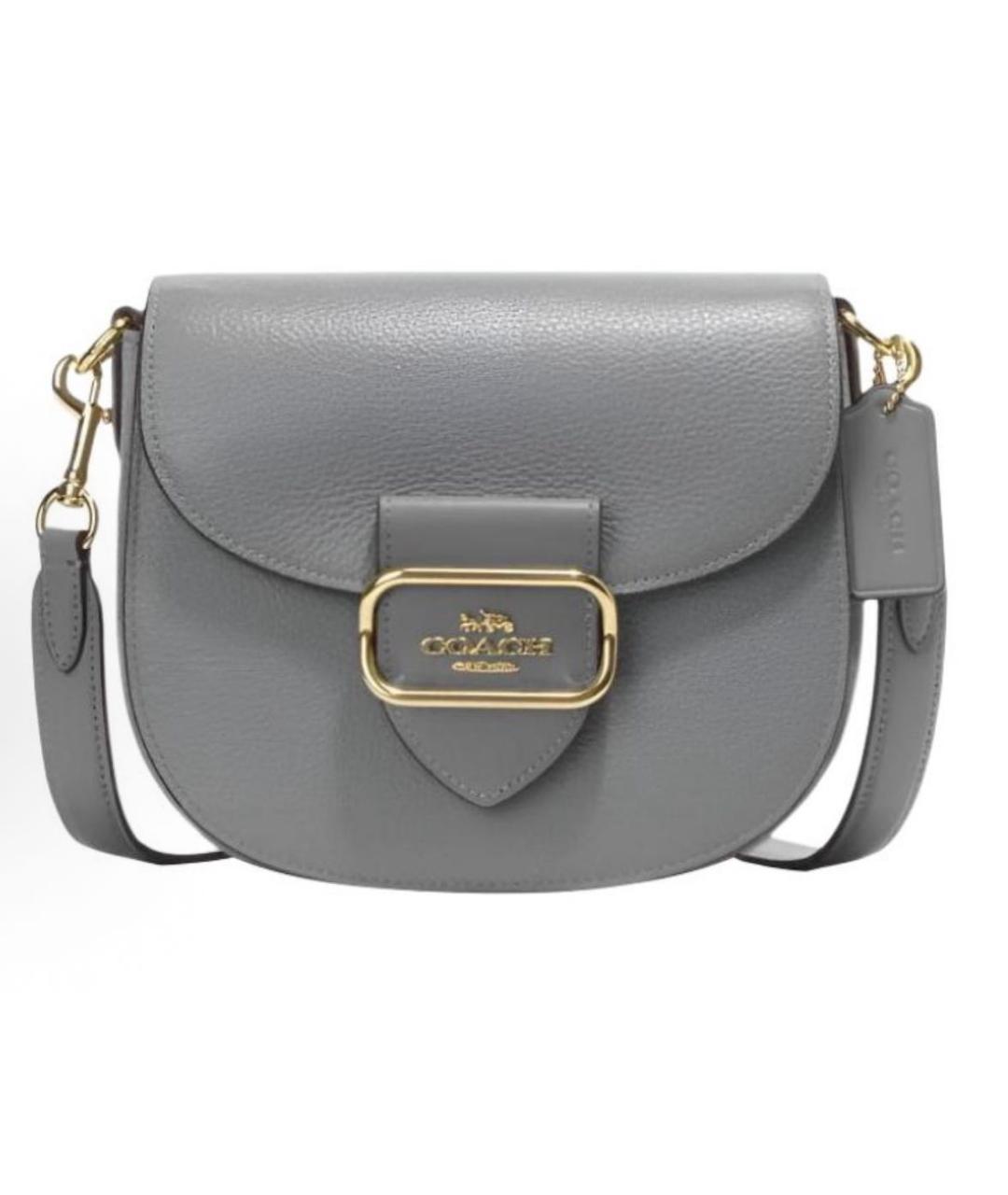 COACH Серая кожаная сумка через плечо, фото 9