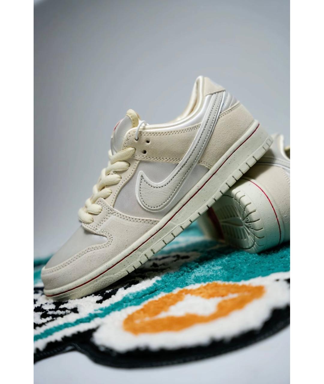 NIKE Бежевые замшевые низкие кроссовки / кеды, фото 5