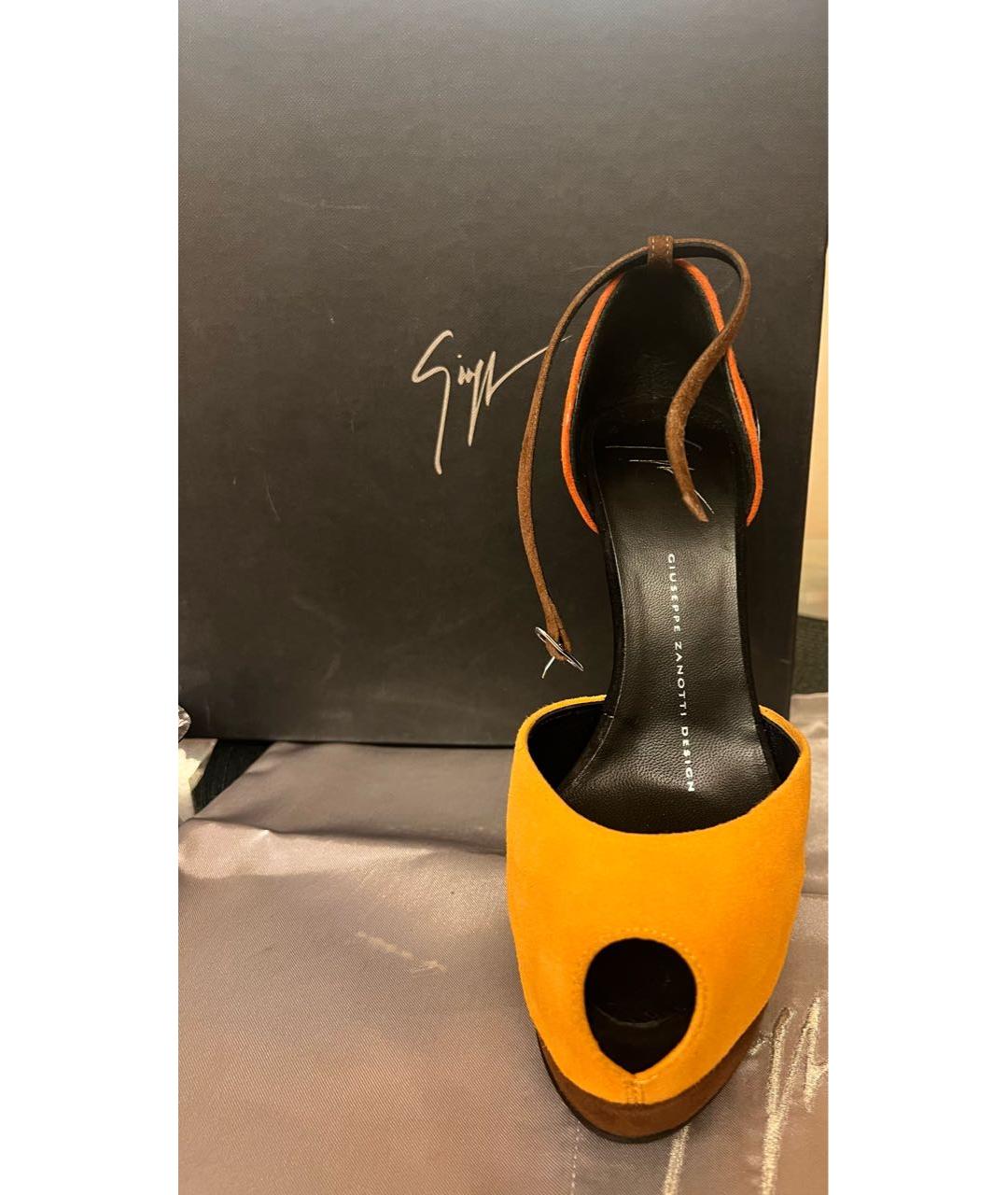 GIUSEPPE ZANOTTI DESIGN Оранжевое замшевые туфли, фото 2