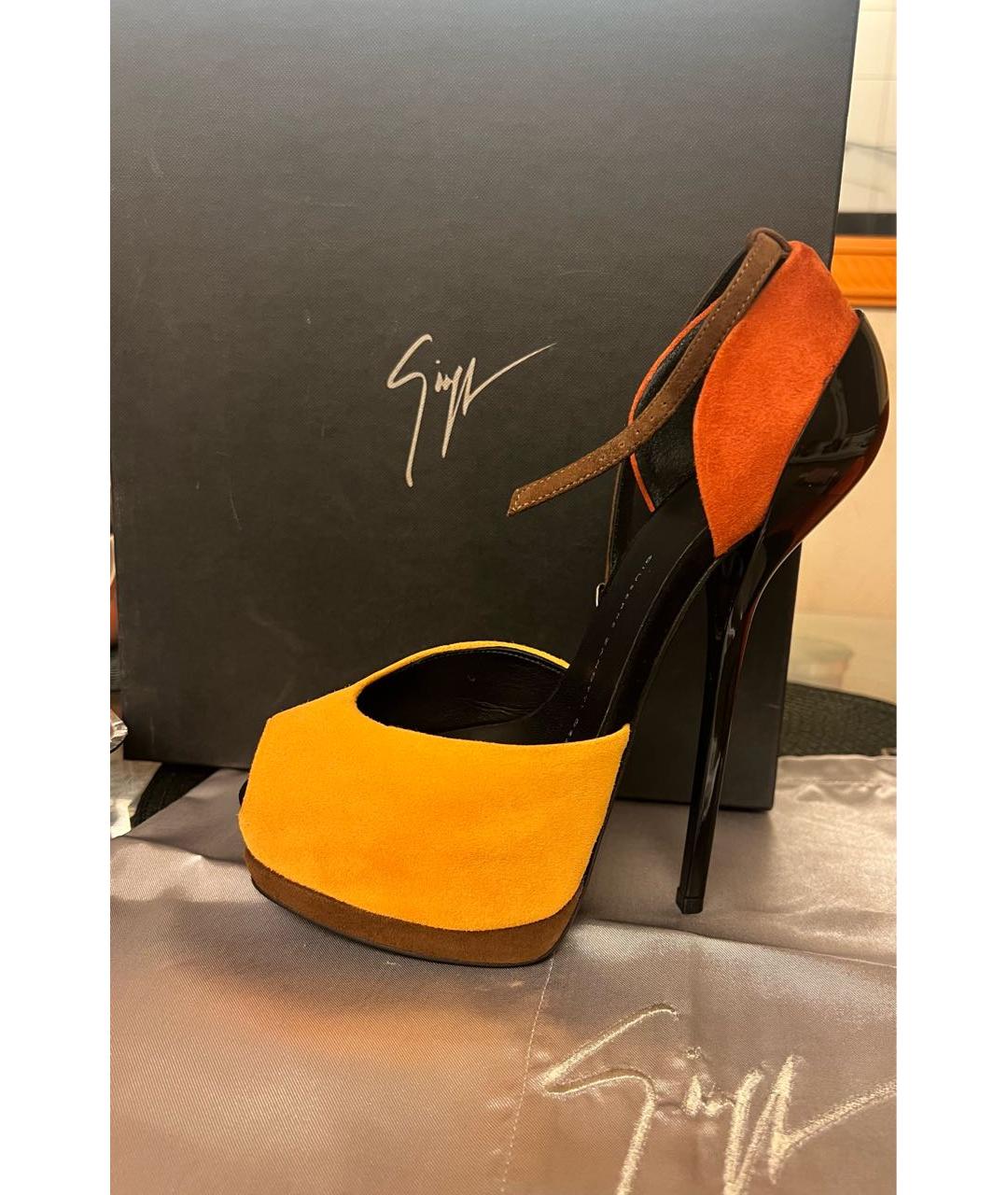 GIUSEPPE ZANOTTI DESIGN Оранжевое замшевые туфли, фото 5