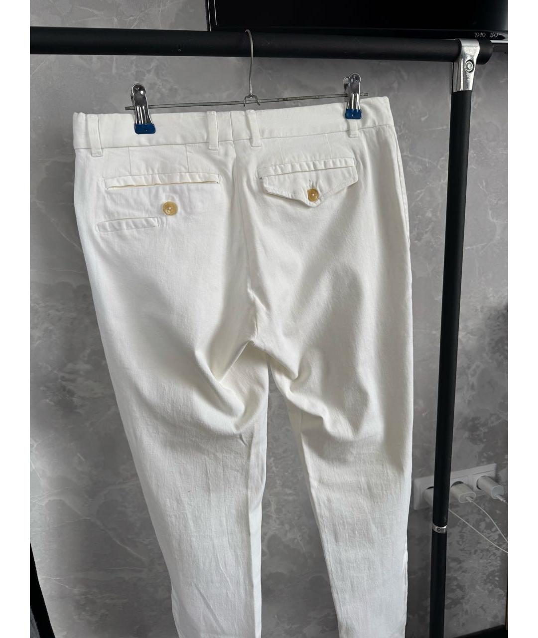 GUCCI Белые хлопко-эластановые брюки чинос, фото 2