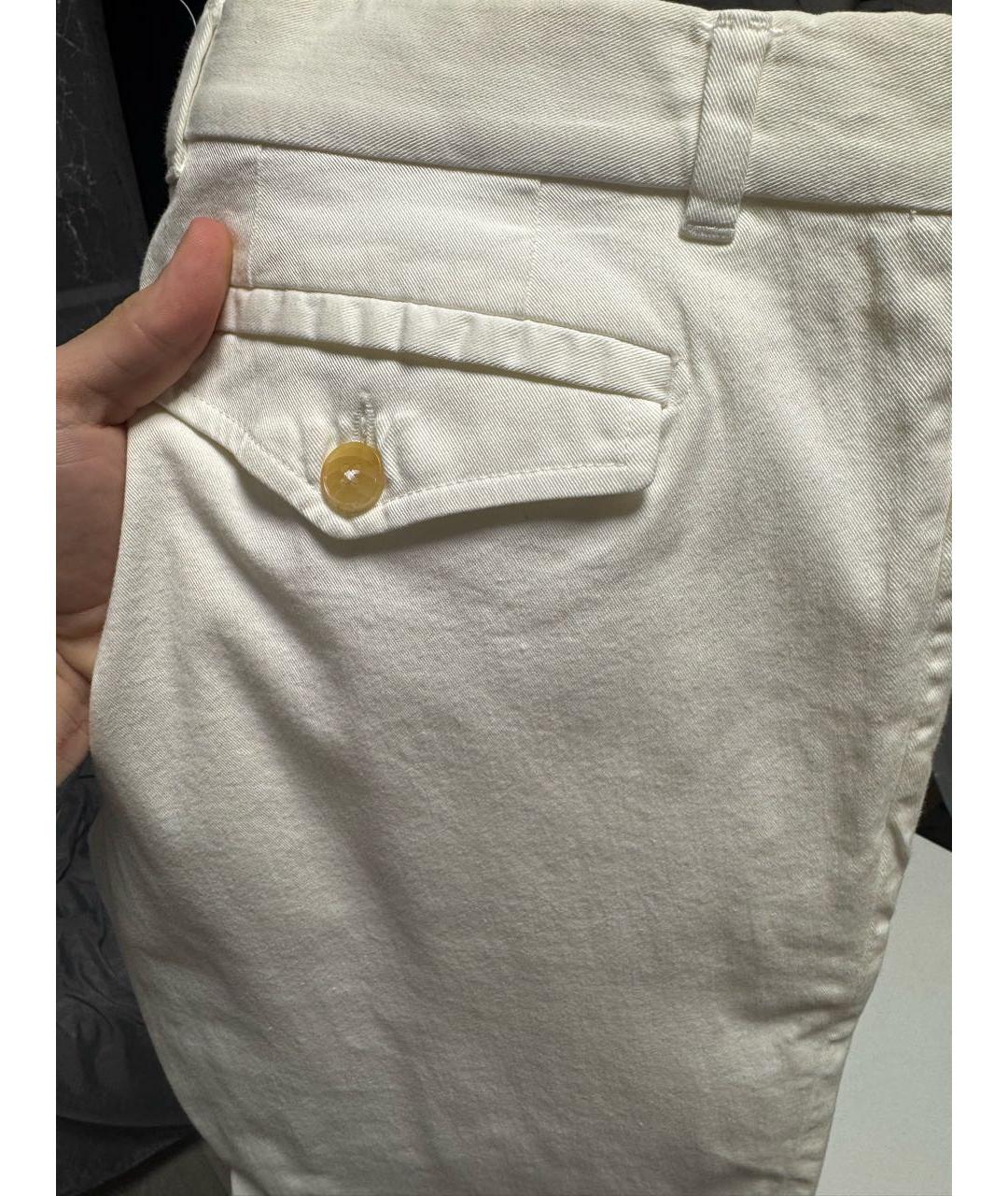 GUCCI Белые хлопко-эластановые брюки чинос, фото 4