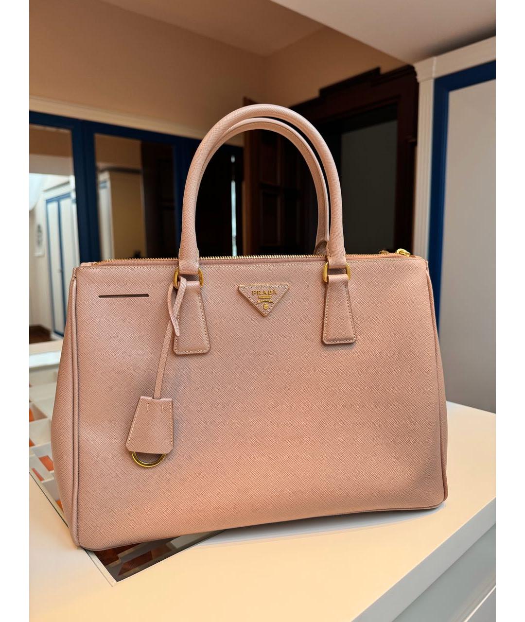 PRADA Розовая кожаная сумка тоут, фото 5