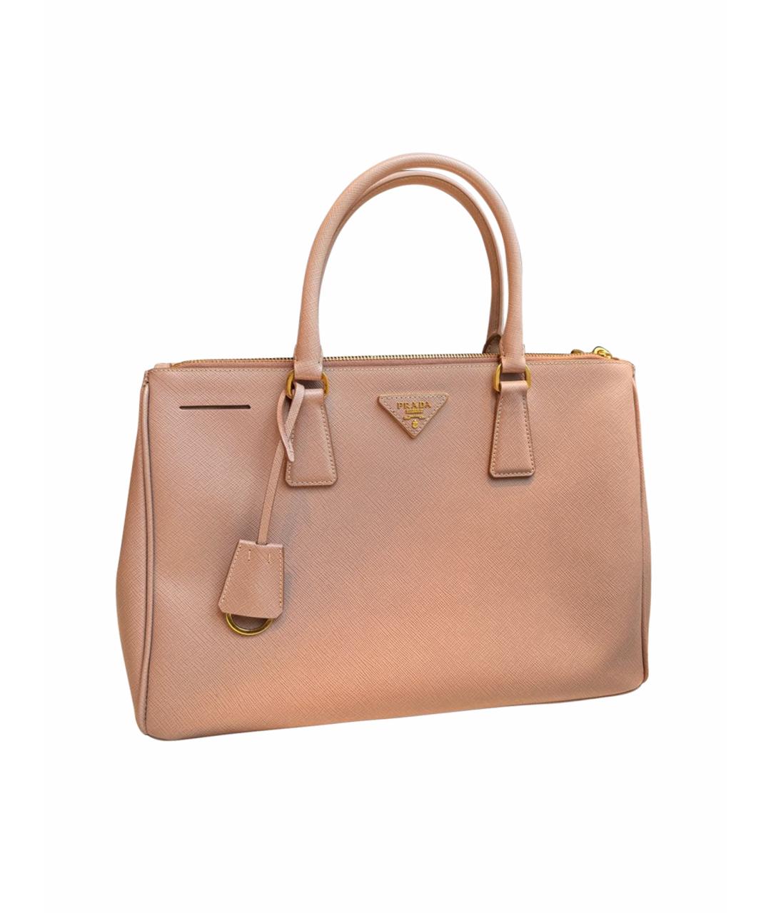 PRADA Розовая кожаная сумка тоут, фото 1