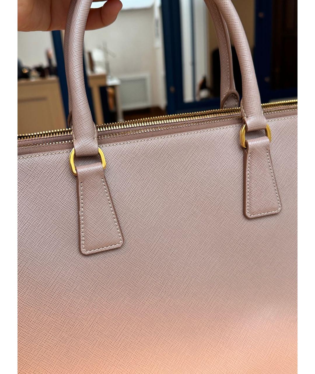 PRADA Розовая кожаная сумка тоут, фото 3