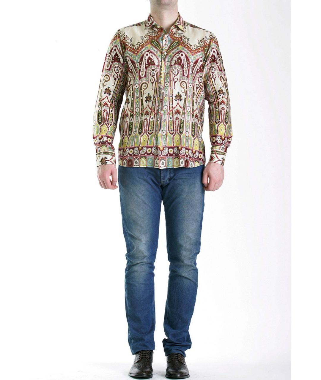 ETRO Коричневая хлопковая кэжуал рубашка, фото 4