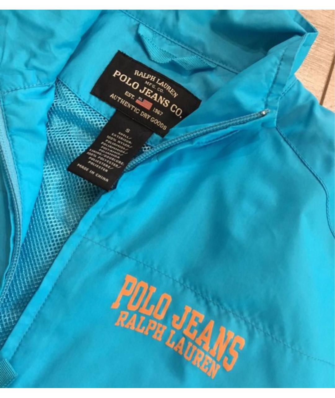 POLO RALPH LAUREN Голубая полиэстеровая куртка, фото 3