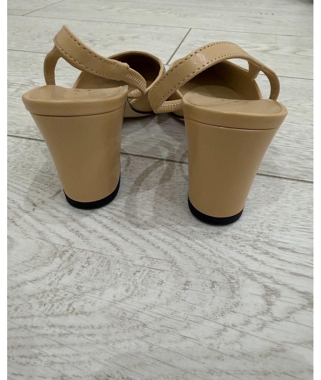 CHANEL Бежевые кожаные туфли, фото 4