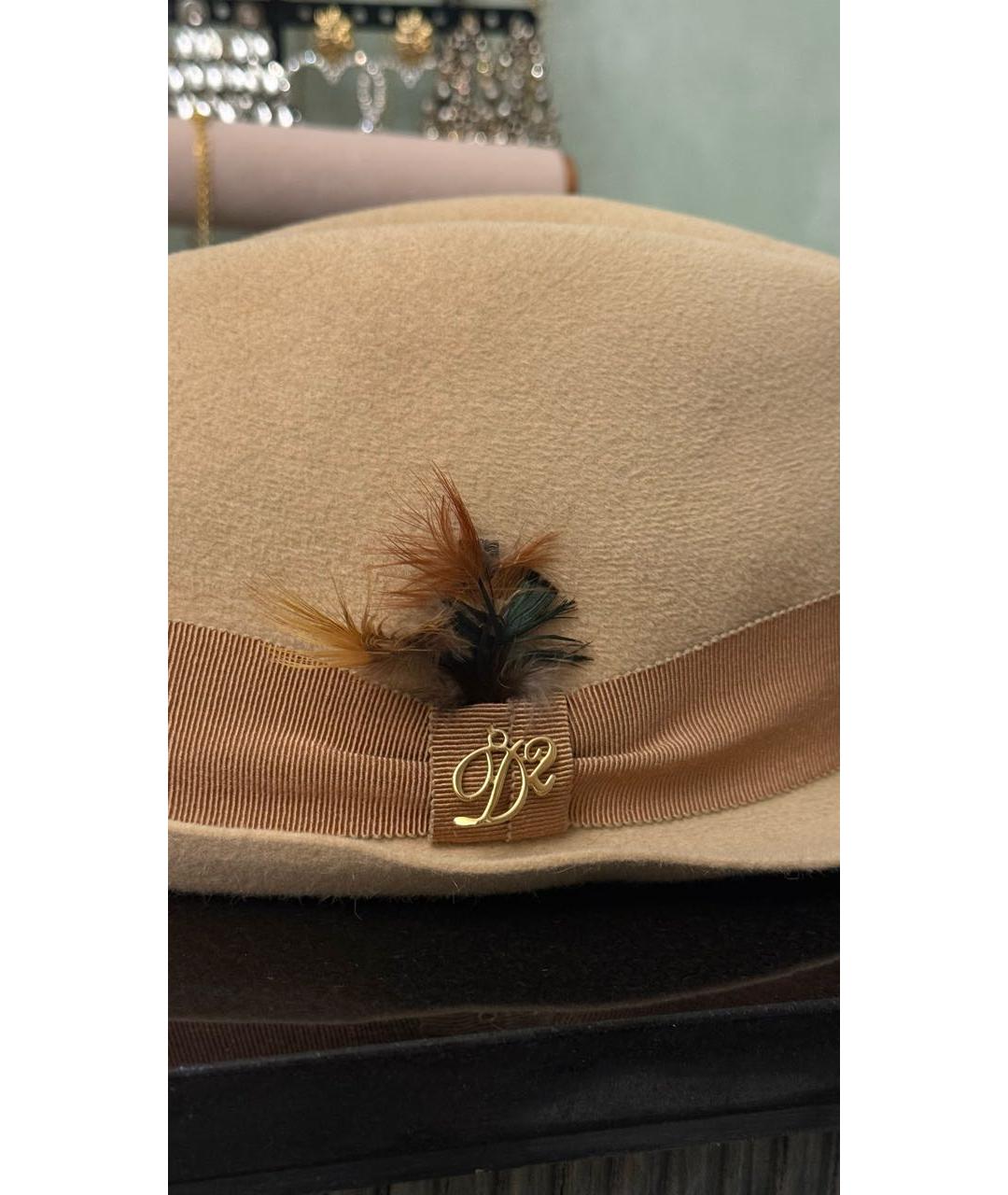 DSQUARED2 Бежевая шерстяная шляпа, фото 2