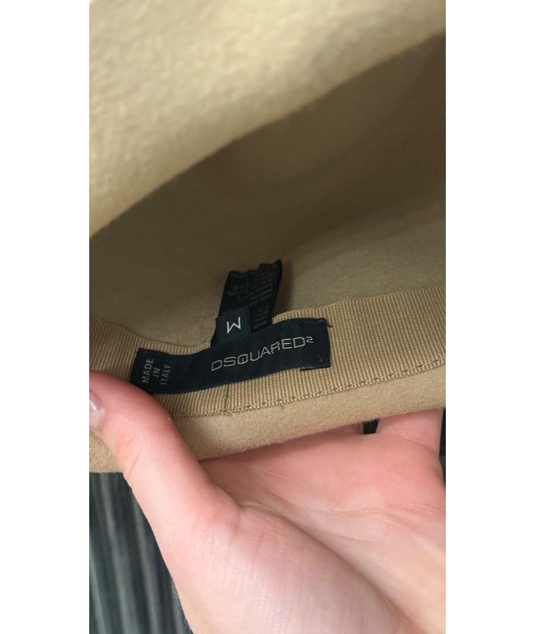 DSQUARED2 Бежевая шерстяная шляпа, фото 4