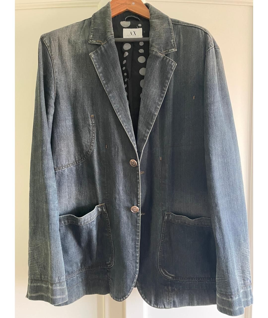 ARMANI EXCHANGE Синий деним пиджак, фото 6