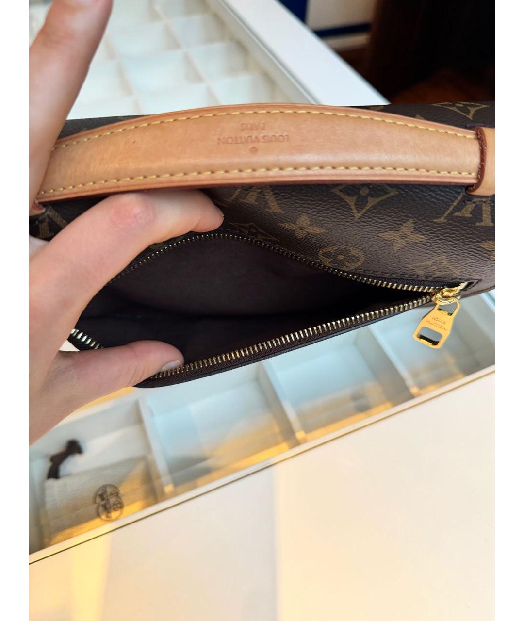 LOUIS VUITTON Коричневая сумка с короткими ручками, фото 4