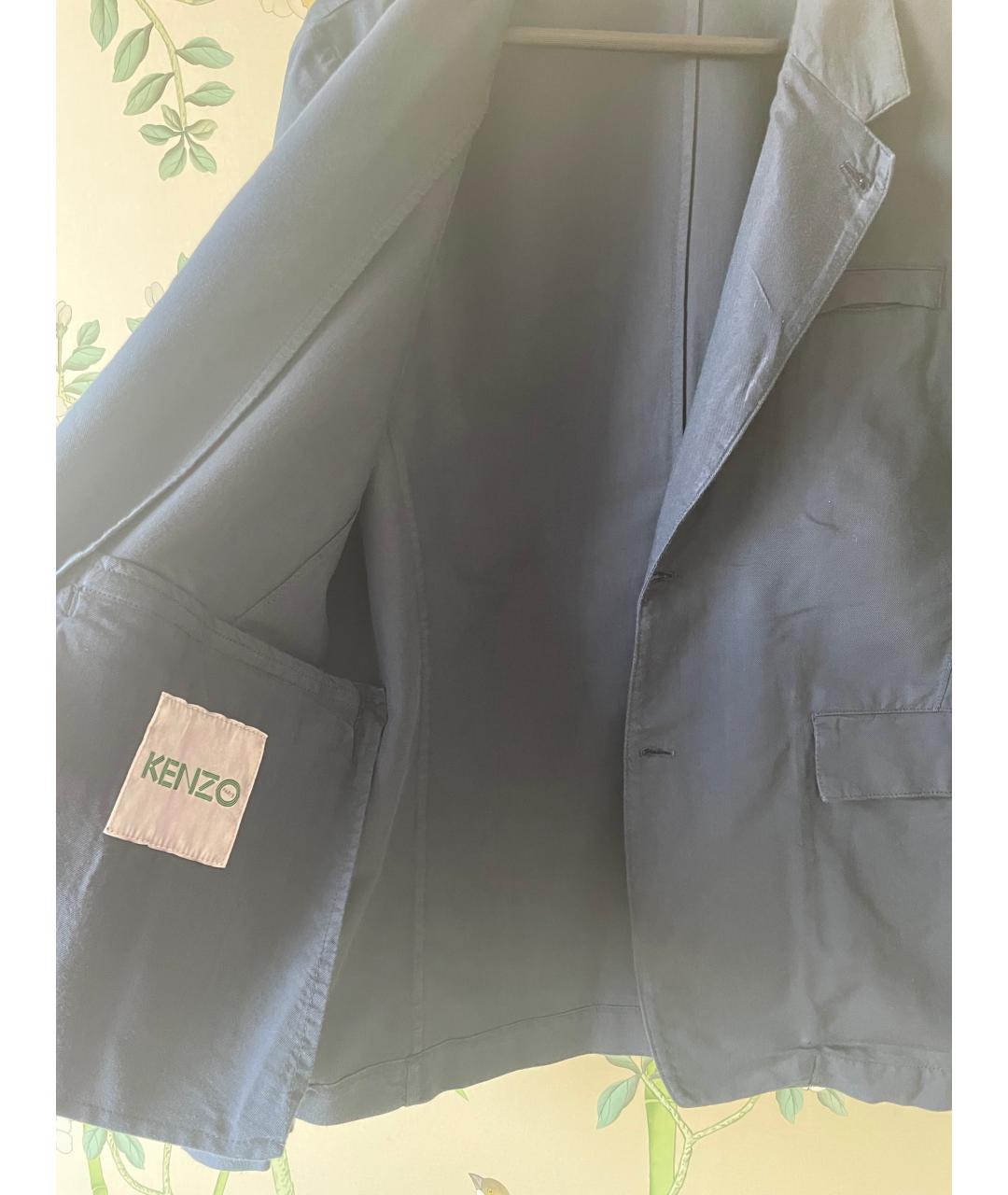 KENZO Синий вискозный пиджак, фото 4