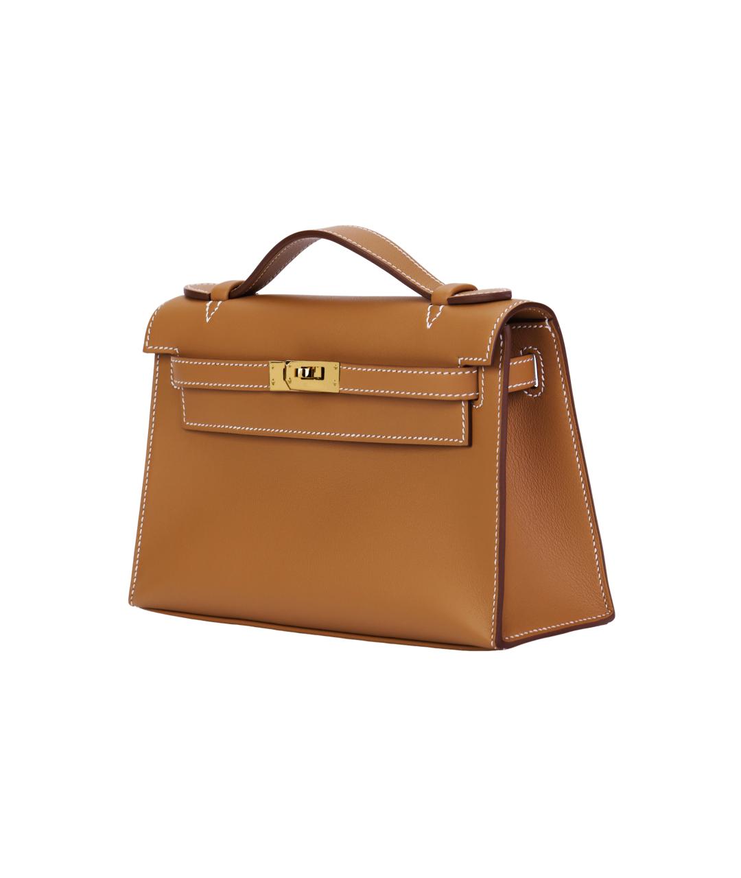 HERMES Коричневая кожаная сумка через плечо, фото 3