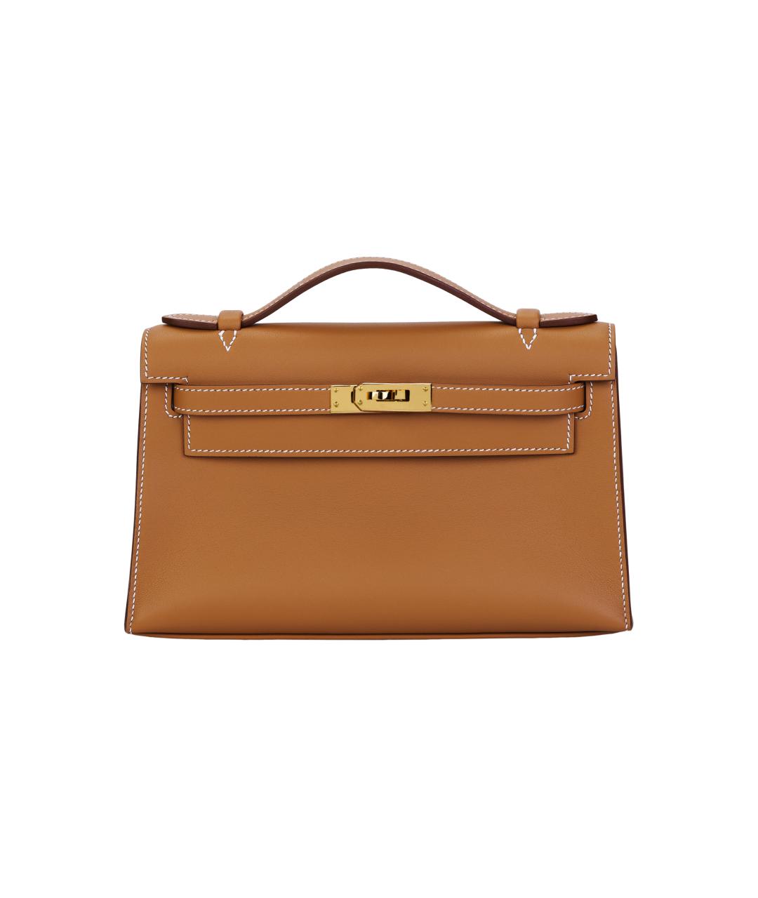 HERMES Коричневая кожаная сумка через плечо, фото 6