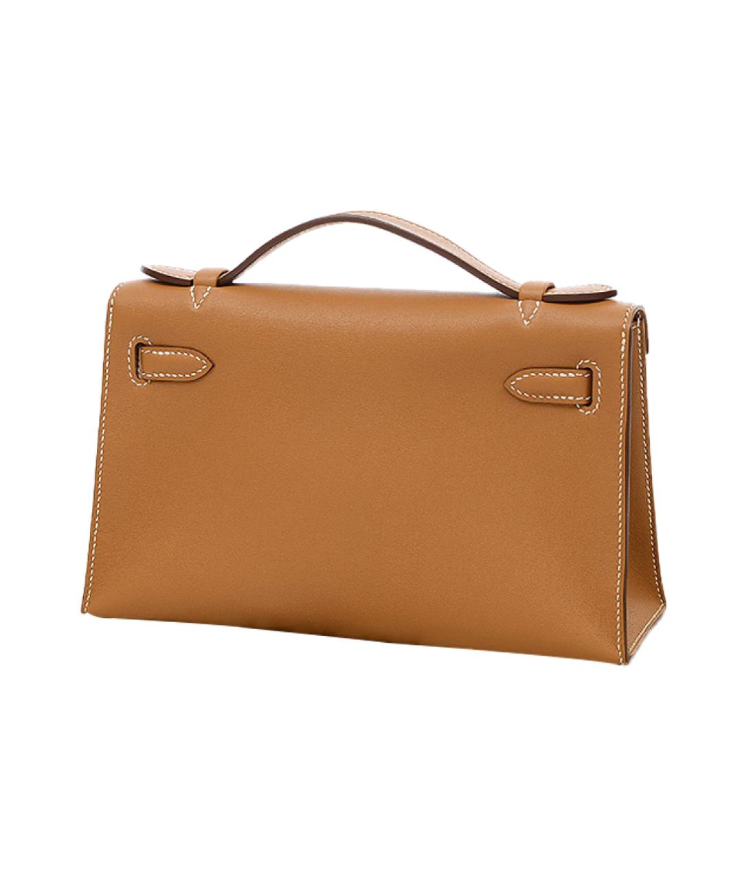 HERMES Коричневая кожаная сумка через плечо, фото 4