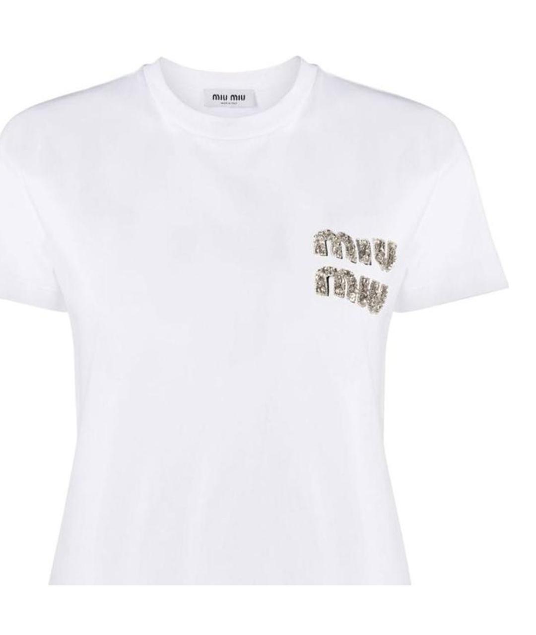 MIU MIU Белая футболка, фото 5