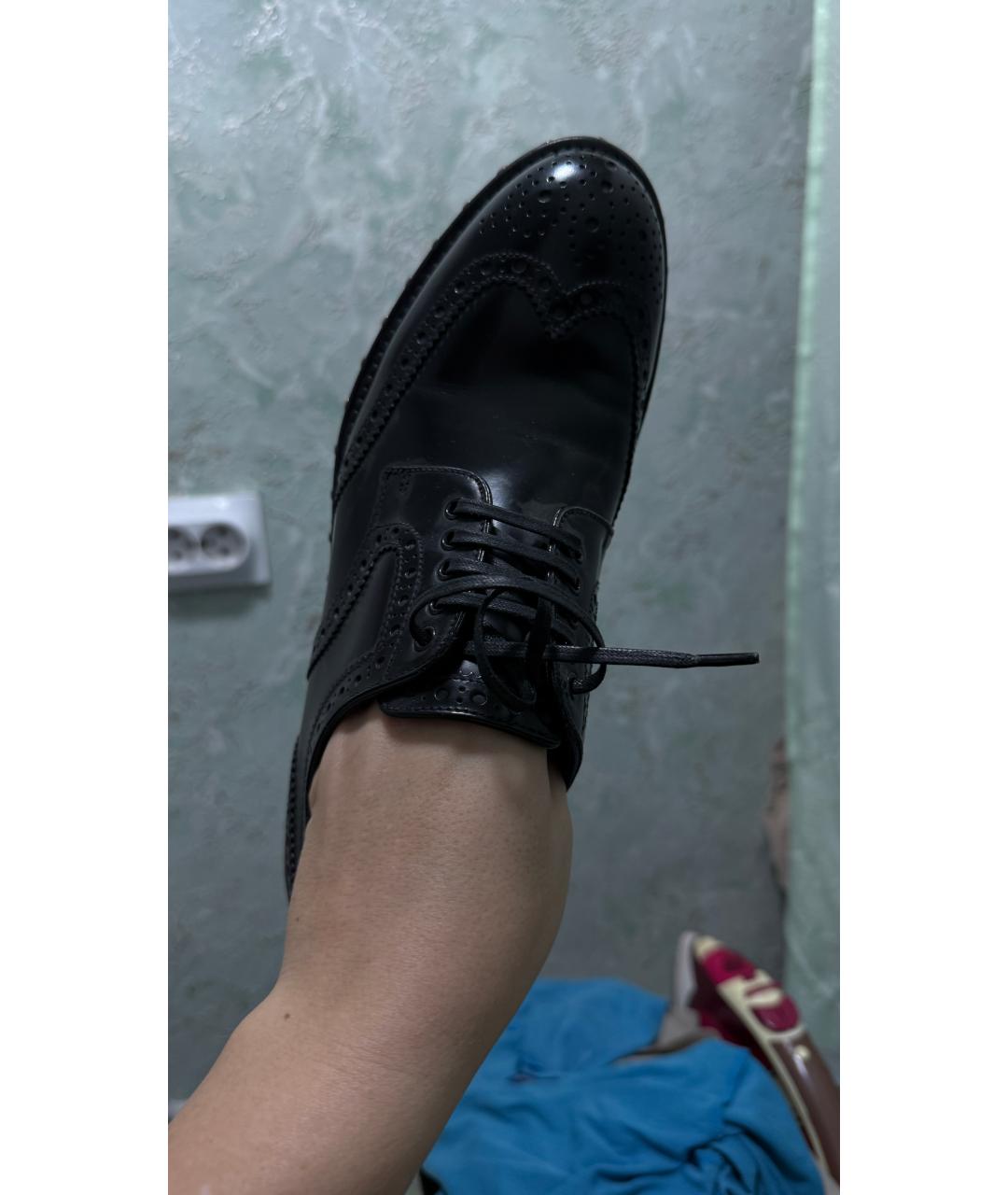 DOLCE&GABBANA Черные кожаные ботинки, фото 5