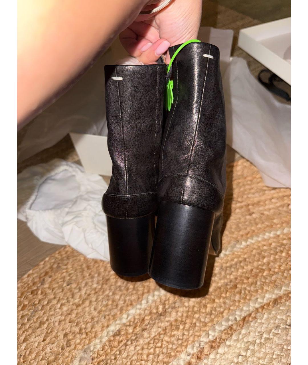 MAISON MARGIELA Черные кожаные полусапоги, фото 4