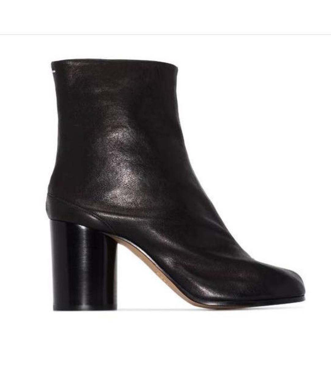 MAISON MARGIELA Черные кожаные полусапоги, фото 1