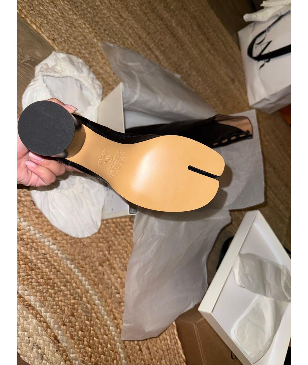 MAISON MARGIELA Черные кожаные полусапоги, фото 5