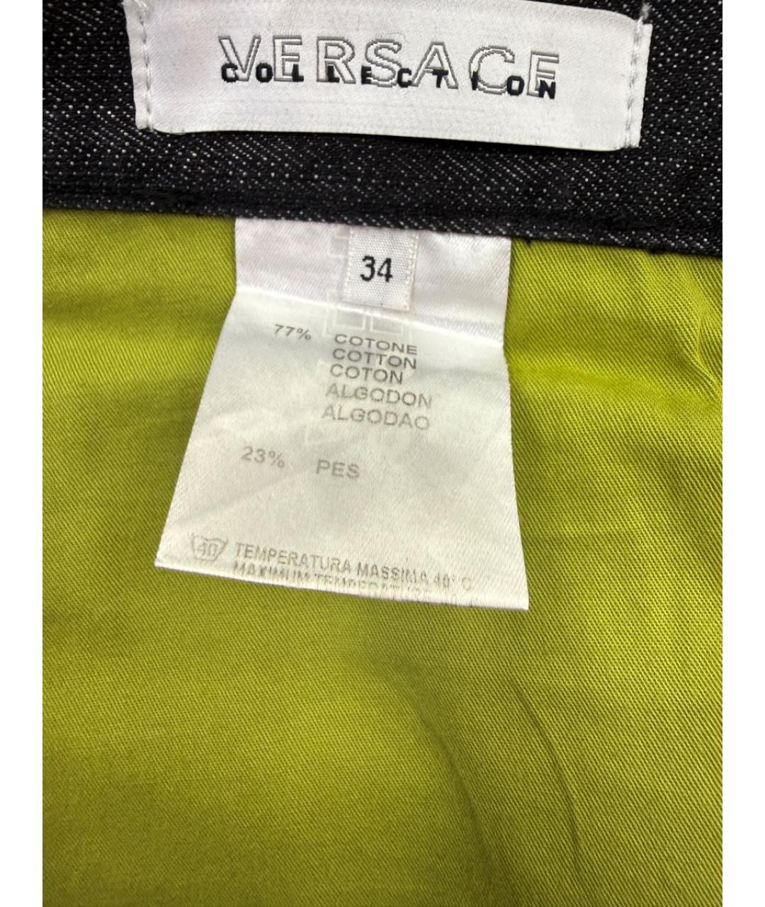 VERSACE Черные прямые джинсы, фото 4