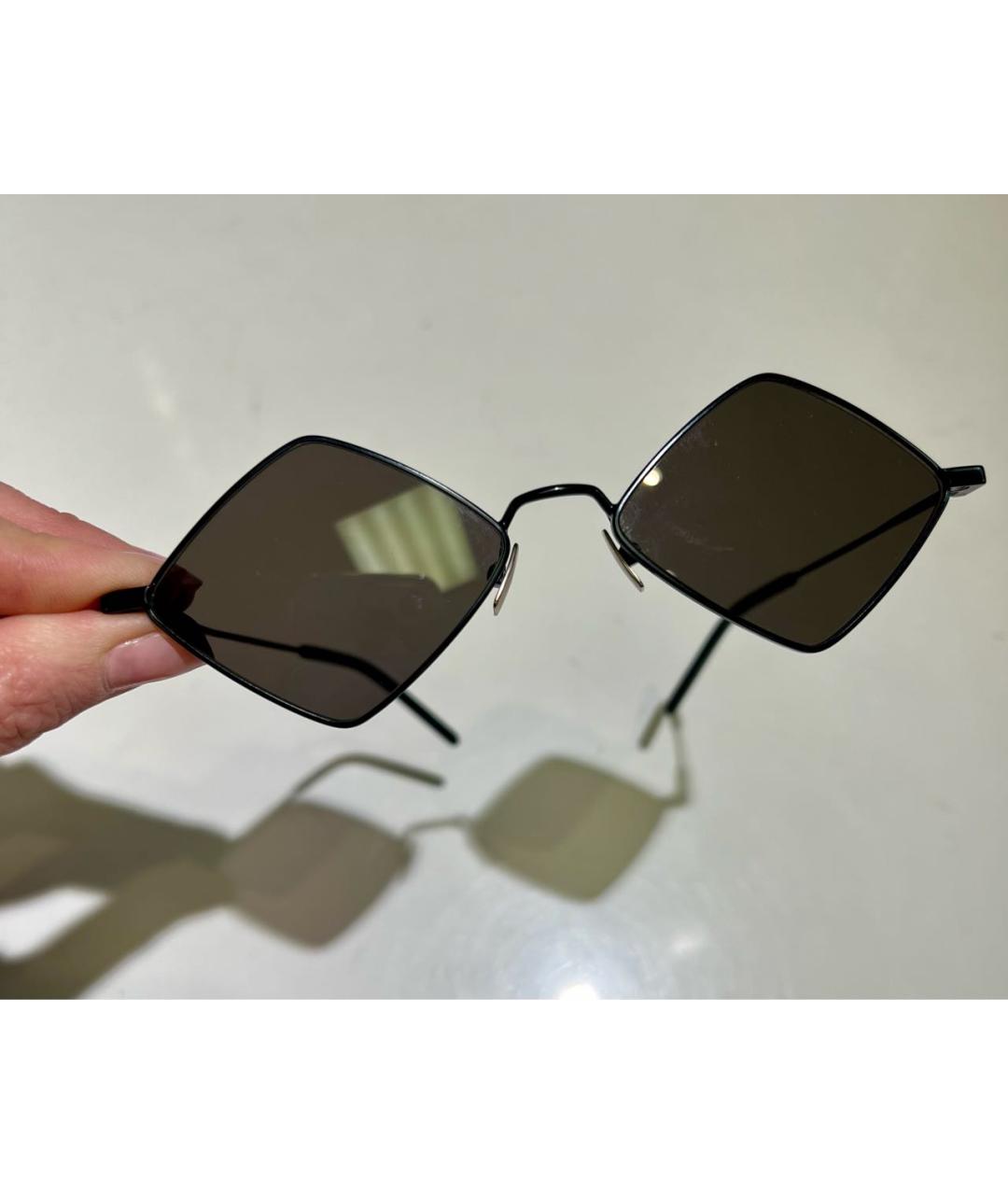 SAINT LAURENT Черные металлические солнцезащитные очки, фото 2