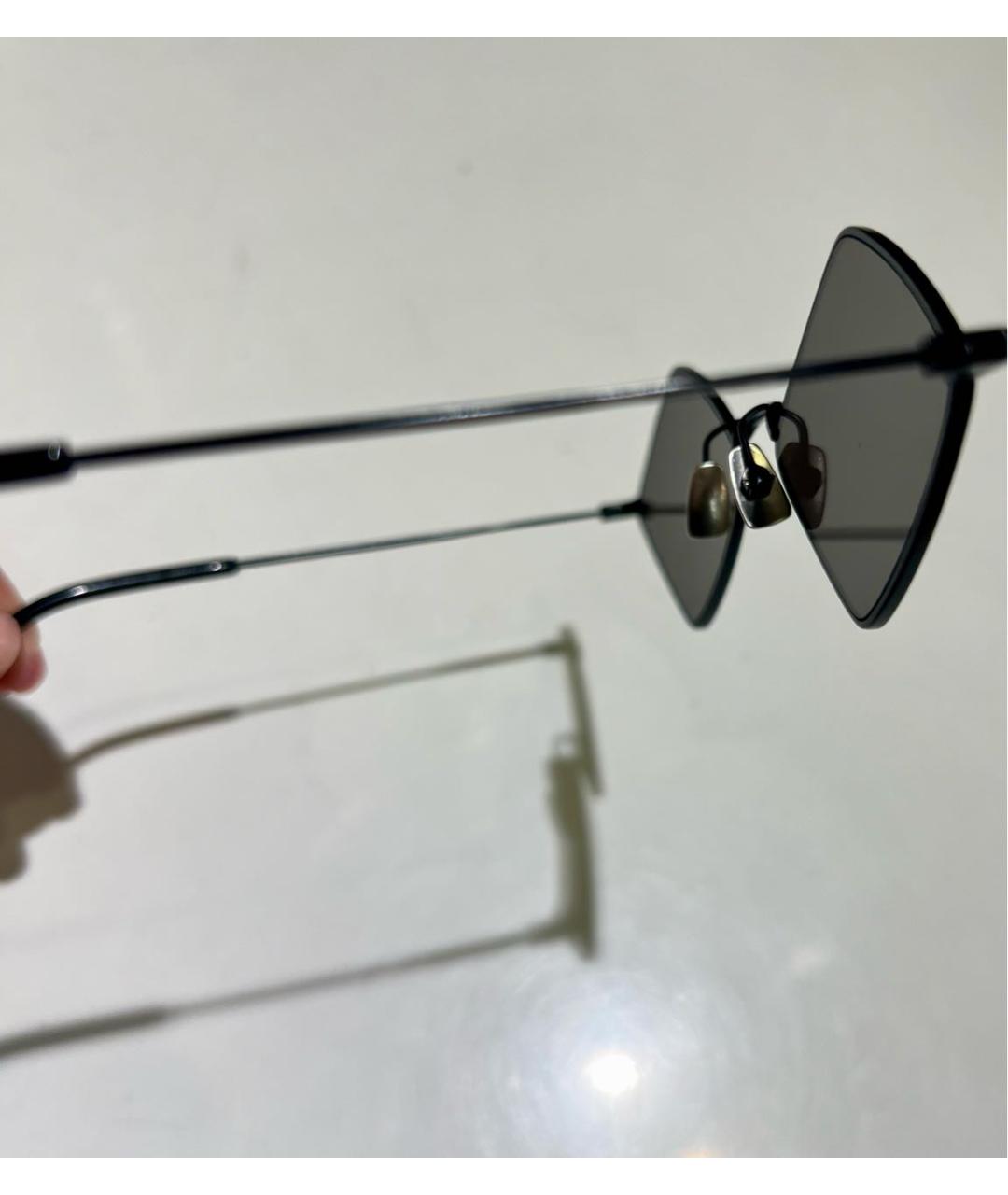 SAINT LAURENT Черные металлические солнцезащитные очки, фото 4