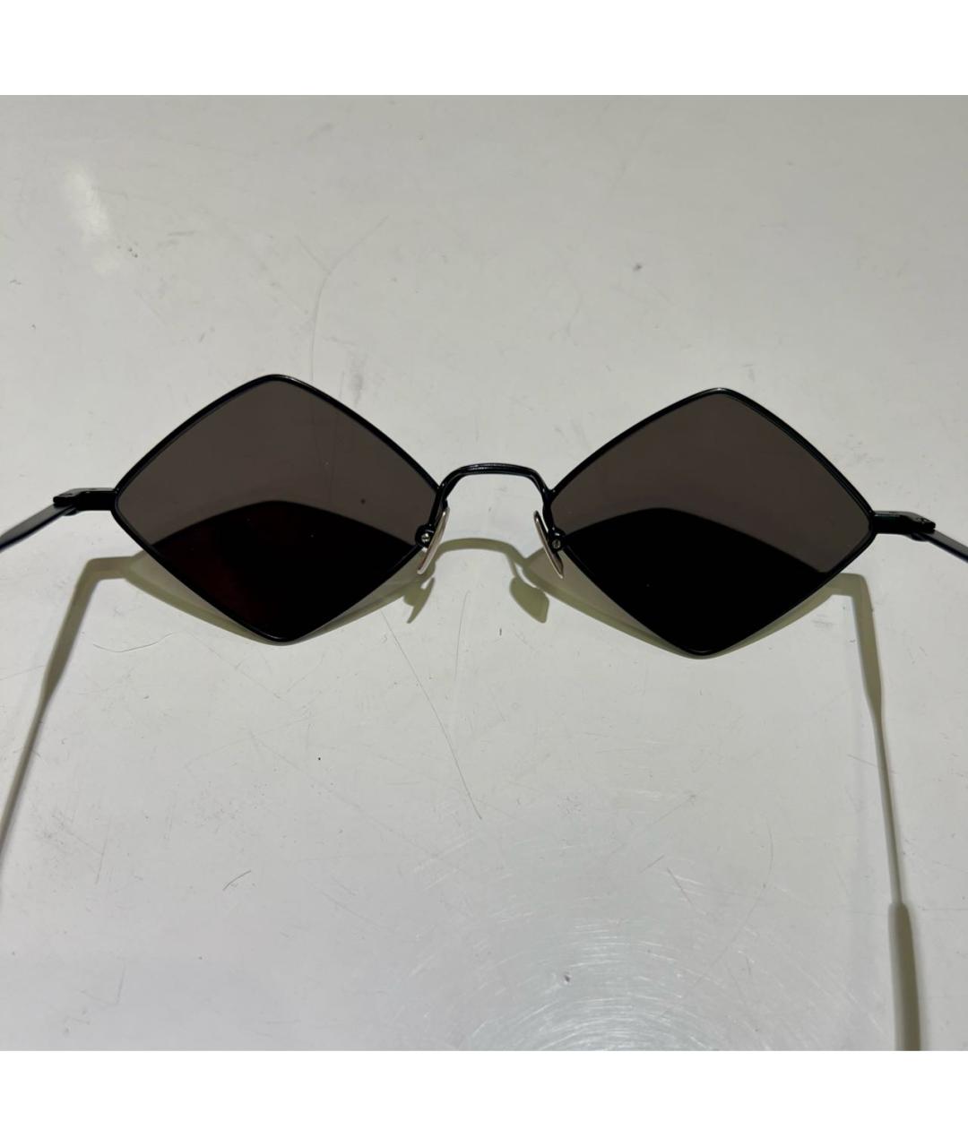 SAINT LAURENT Черные металлические солнцезащитные очки, фото 5