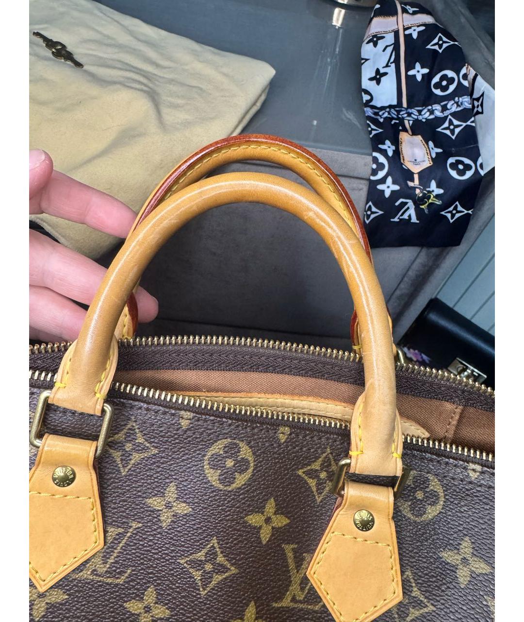 LOUIS VUITTON Коричневая сумка с короткими ручками, фото 5