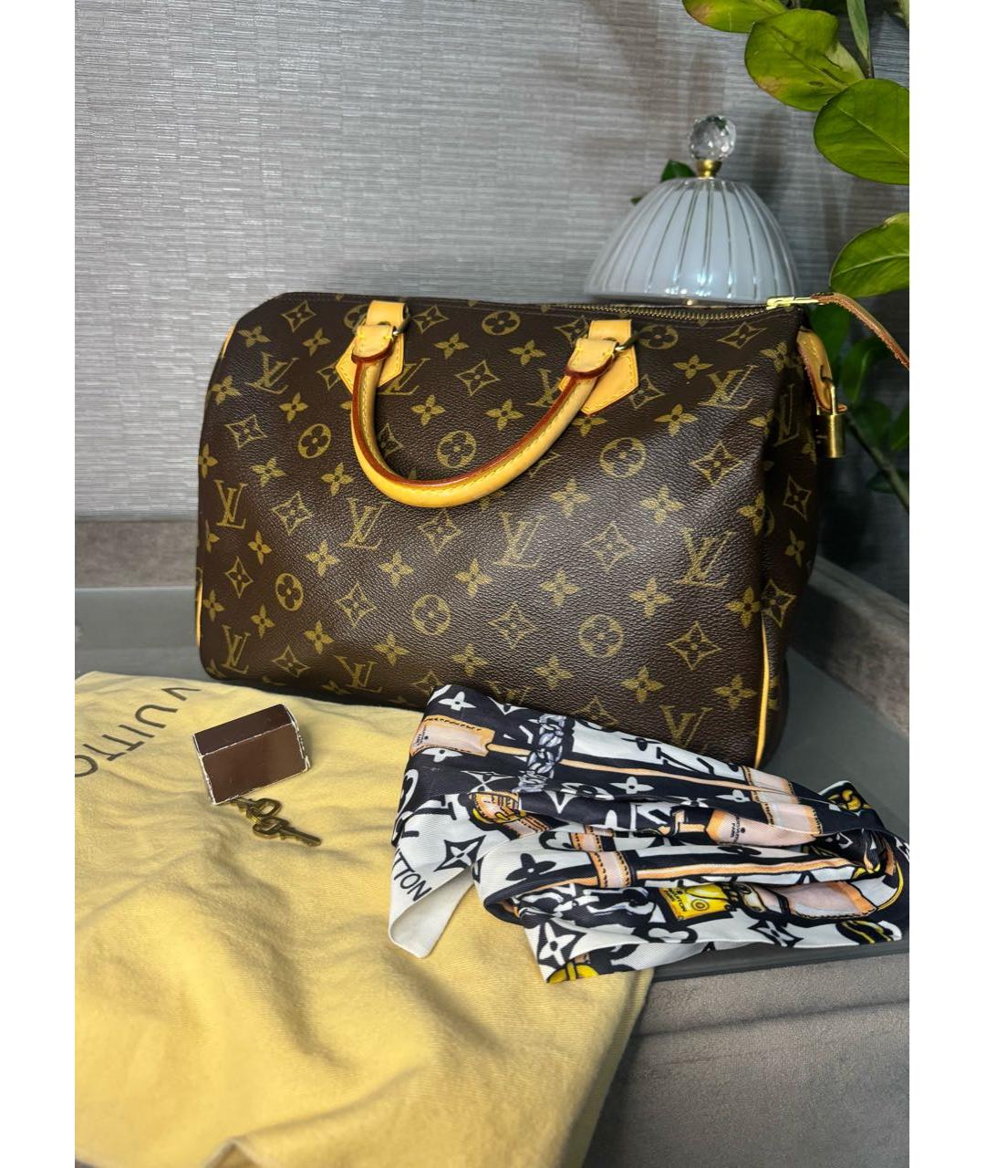 LOUIS VUITTON Коричневая сумка с короткими ручками, фото 8